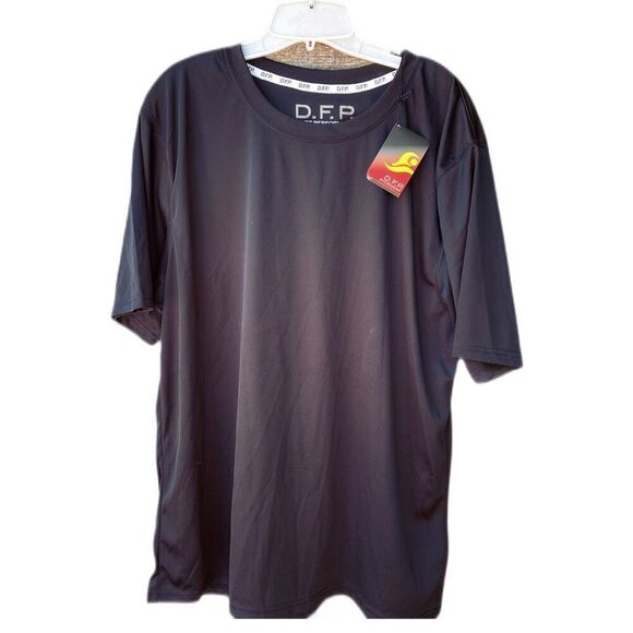 D.F.P. Jet black dry fit performance size Medium athletic shirt - Picture 2 of 7